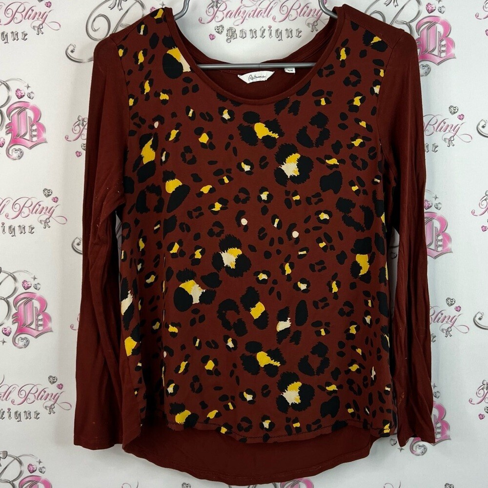 Reitmans animal print long sleeve top Brown Leopard Print Long Sleeve Top